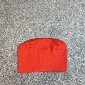 Lavender Brown Strapless Bustier Crop Top Bandeau Womens Medium Red‎ Made in USA